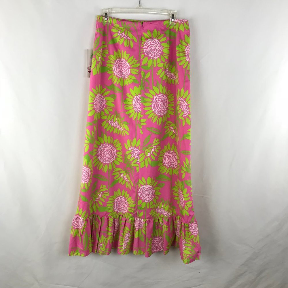 LILLY PULITZER PINK/GREEN SIZE 6 MAXI SKIRT NWT